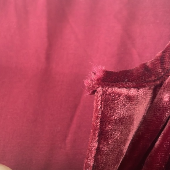 SOLD Anthropologie Velvet Dress Size L Deep Red - Picture 4 of 9